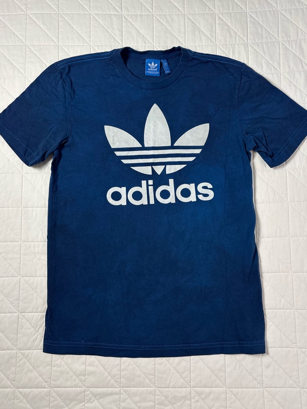 adidas Originals Acid Wash Trefoil Graphic T-Shirt - Royal Blue Men’s Small